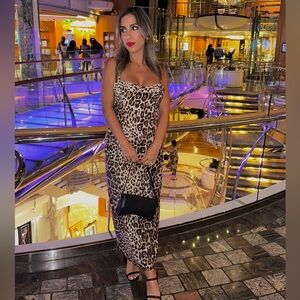 Zara animal print midi dress size S